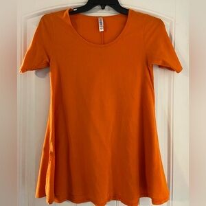 Women’s LaLu Roe Brand Orange Fit to Flare Short Sleeve T-shirt XS